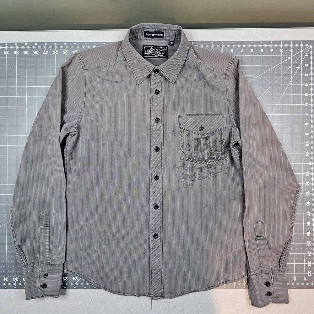 Fox Racing Deluxe Shirt Small Gray Head Motocross Biker Streetwear Skater Y2K